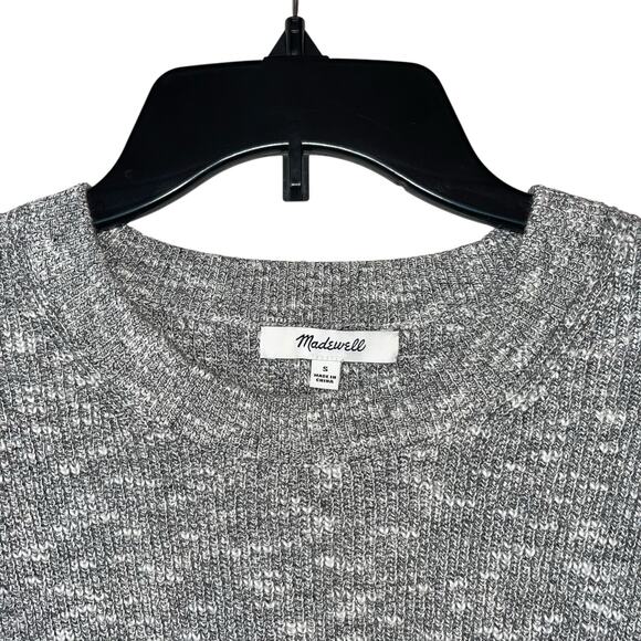 Madewell Sweater Dress Midi Drop Shoulder Minimalist Marled Ribbed Knit - Picture 4 of 9